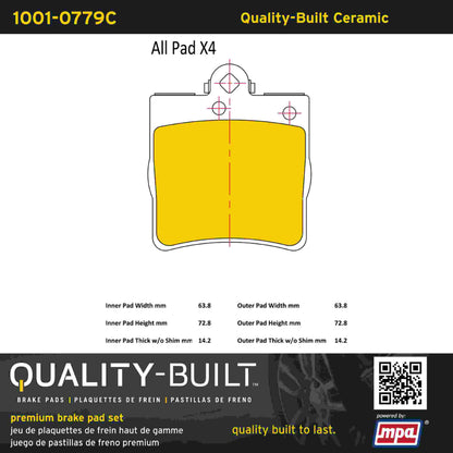 Quality-Built Quality-Built Premium Ceramic Brake Pads w/ Hardware 1001-0779C