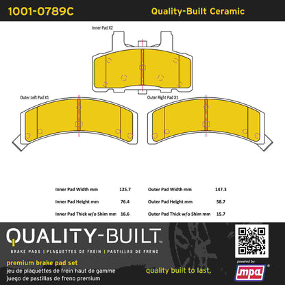 Quality-Built Quality-Built Premium Ceramic Brake Pads w/ Hardware 1001-0789C