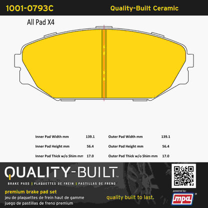 Quality-Built Quality-Built Premium Ceramic Brake Pads w/ Hardware 1001-0793C
