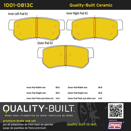 Quality-Built Quality-Built Premium Ceramic Brake Pads w/ Hardware 1001-0813C