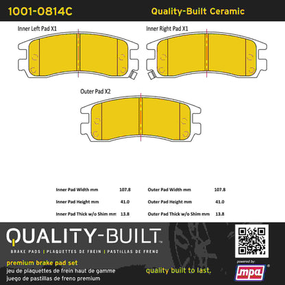 Quality-Built Quality-Built Premium Ceramic Brake Pads w/ Hardware 1001-0814C