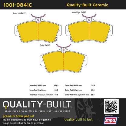 Quality-Built Quality-Built Premium Ceramic Brake Pads w/ Hardware 1001-0841C