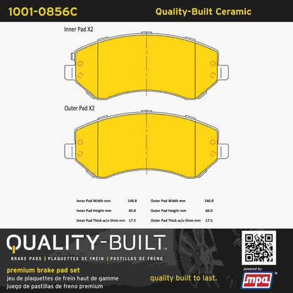 Quality-Built Quality-Built Premium Ceramic Brake Pads w/ Hardware 1001-0856C