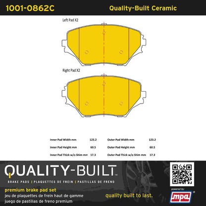 Quality-Built Quality-Built Premium Ceramic Brake Pads w/ Hardware 1001-0862C