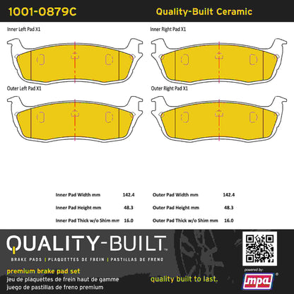 Quality-Built Quality-Built Premium Ceramic Brake Pads w/ Hardware 1001-0879C