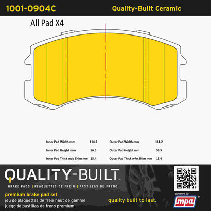 Quality-Built Quality-Built Premium Ceramic Brake Pads w/ Hardware 1001-0904C
