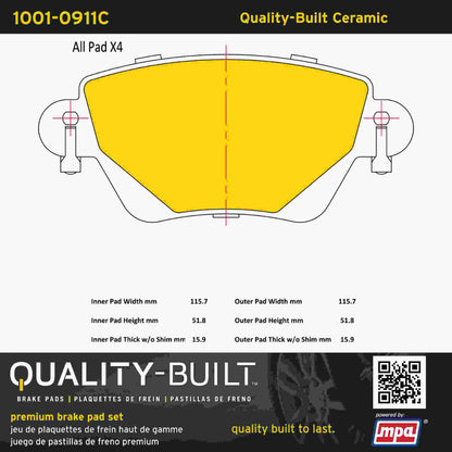 Quality-Built Quality-Built Premium Ceramic Brake Pads 1001-0911C
