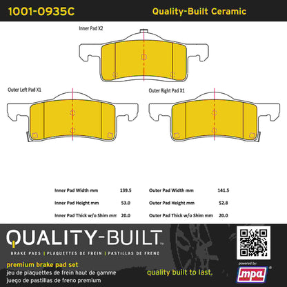Quality-Built Quality-Built Premium Ceramic Brake Pads w/ Hardware 1001-0935C