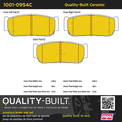Quality-Built Quality-Built Premium Ceramic Brake Pads w/ Hardware 1001-0954C