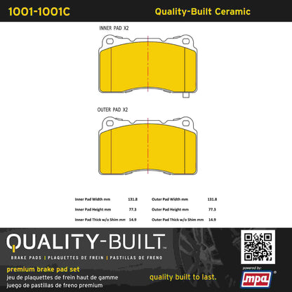 Quality-Built Quality-Built Premium Ceramic Brake Pads 1001-1001C