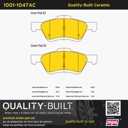 Quality-Built Quality-Built Premium Ceramic Brake Pads w/ Hardware 1001-1047AC