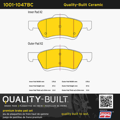 Quality-Built Quality-Built Premium Ceramic Brake Pads w/ Hardware 1001-1047BC