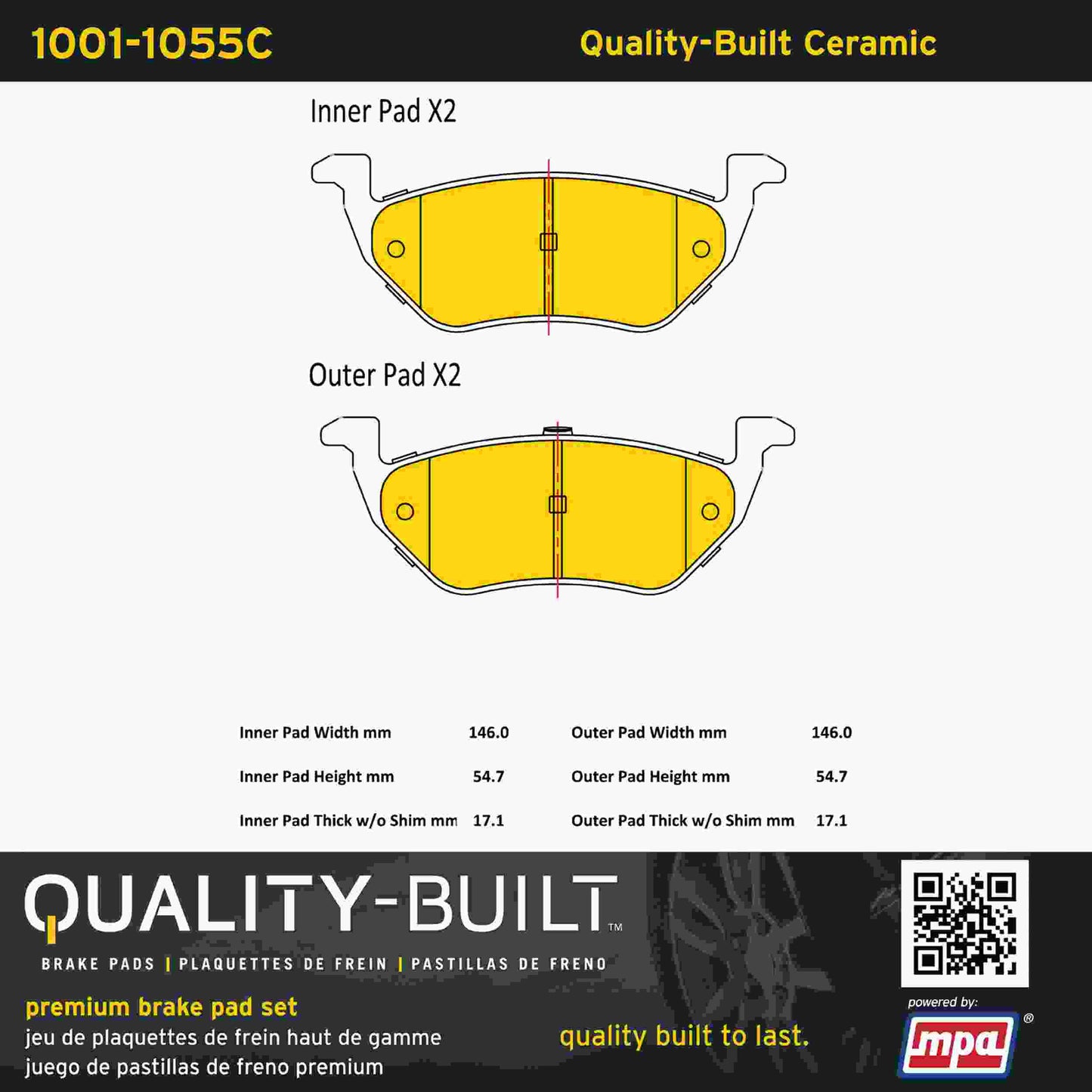 Quality-Built Quality-Built Premium Ceramic Brake Pads 1001-1055C