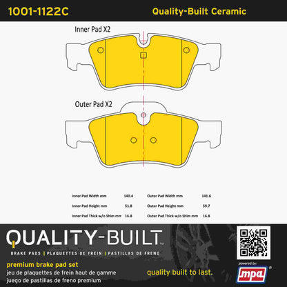 Quality-Built Quality-Built Premium Ceramic Brake Pads w/ Hardware 1001-1122C