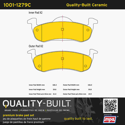Quality-Built Quality-Built Premium Ceramic Brake Pads w/ Hardware 1001-1279C