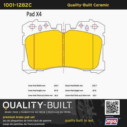 Quality-Built Quality-Built Premium Ceramic Brake Pads w/ Hardware 1001-1282C