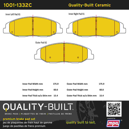 Quality-Built Quality-Built Premium Ceramic Brake Pads w/ Hardware 1001-1332C