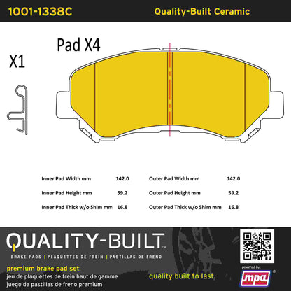Quality-Built Quality-Built Premium Ceramic Brake Pads w/ Hardware 1001-1338C