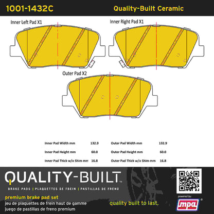 Quality-Built Quality-Built Premium Ceramic Brake Pads w/ Hardware 1001-1432C
