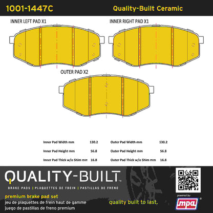 Quality-Built Quality-Built Premium Ceramic Brake Pads w/ Hardware 1001-1447C