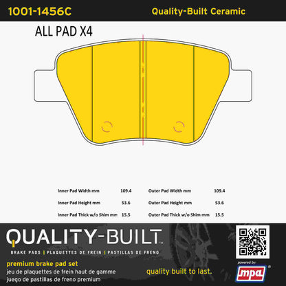 Quality-Built Quality-Built Premium Ceramic Brake Pads w/ Hardware 1001-1456C
