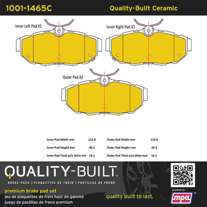 Quality-Built Quality-Built Premium Ceramic Brake Pads w/ Hardware 1001-1465C