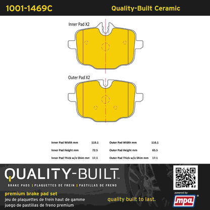 Quality-Built Quality-Built Premium Ceramic Brake Pads w/ Hardware 1001-1469C