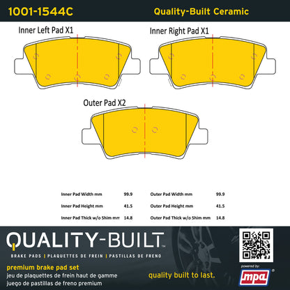 Quality-Built Quality-Built Premium Ceramic Brake Pads w/ Hardware 1001-1544C