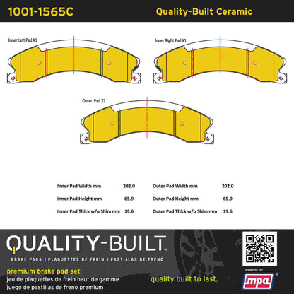Quality-Built Quality-Built Premium Ceramic Brake Pads w/ Hardware 1001-1565C