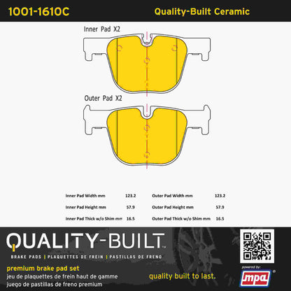Quality-Built Quality-Built Premium Ceramic Brake Pads w/ Hardware 1001-1610C