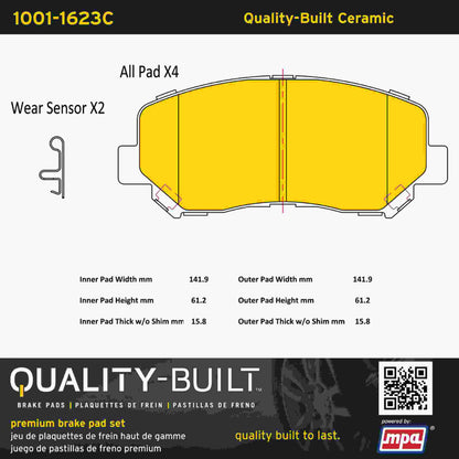 Quality-Built Quality-Built Premium Ceramic Brake Pads w/ Hardware 1001-1623C