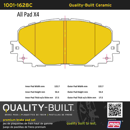 Quality-Built Quality-Built Premium Ceramic Brake Pads w/ Hardware 1001-1628C