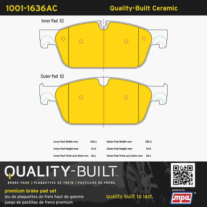 Quality-Built Quality-Built Premium Ceramic Brake Pads 1001-1636AC