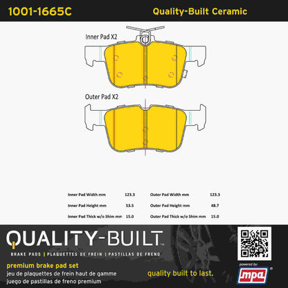 Quality-Built Quality-Built Premium Ceramic Brake Pads w/ Hardware 1001-1665C