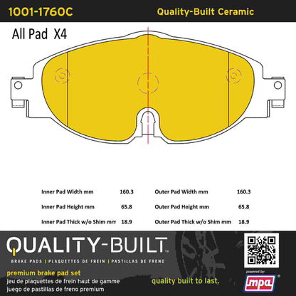 Quality-Built Quality-Built Premium Ceramic Brake Pads 1001-1760C