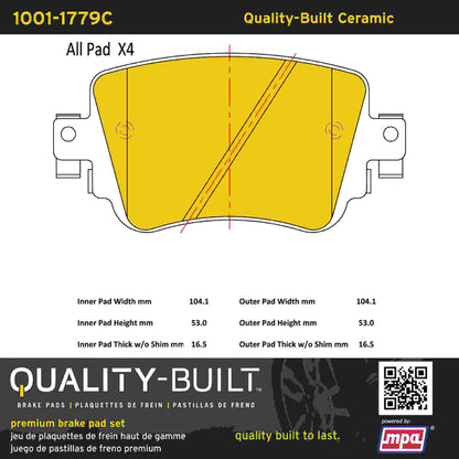 Quality-Built Quality-Built Premium Ceramic Brake Pads 1001-1779C