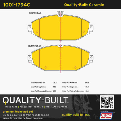 Quality-Built Quality-Built Premium Ceramic Brake Pads 1001-1794C