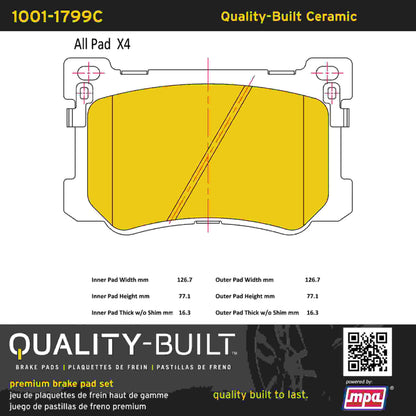 Quality-Built Quality-Built Premium Ceramic Brake Pads 1001-1799C