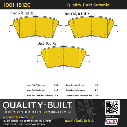 Quality-Built Quality-Built Premium Ceramic Brake Pads 1001-1812C