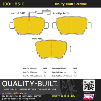 Quality-Built Quality-Built Premium Ceramic Brake Pads 1001-1851C