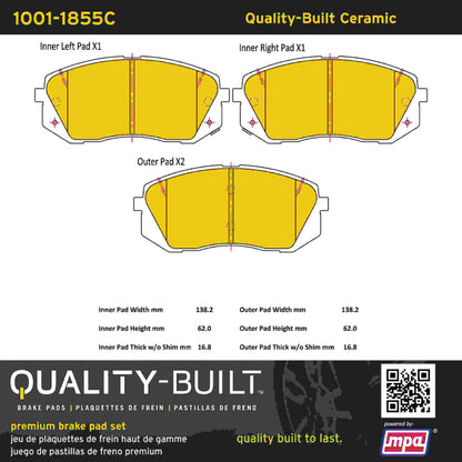 Quality-Built Quality-Built Premium Ceramic Brake Pads w/ Hardware 1001-1855C