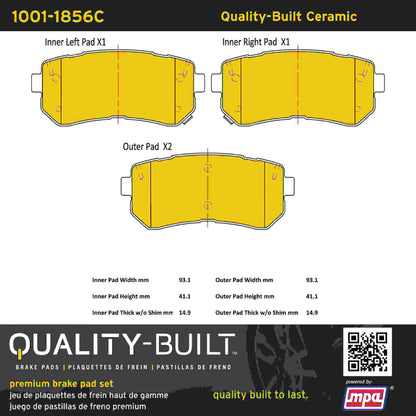 Quality-Built Quality-Built Premium Ceramic Brake Pads w/ Hardware 1001-1856C