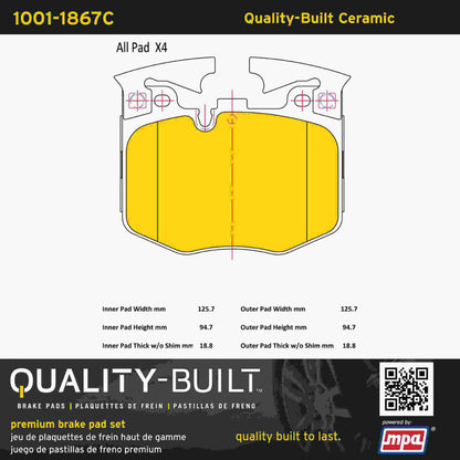 Quality-Built Quality-Built Premium Ceramic Brake Pads 1001-1867C