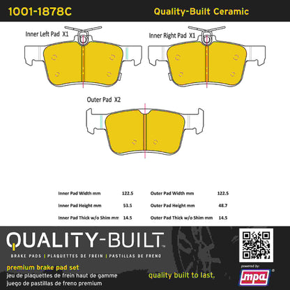 Quality-Built Quality-Built Premium Ceramic Brake Pads 1001-1878C