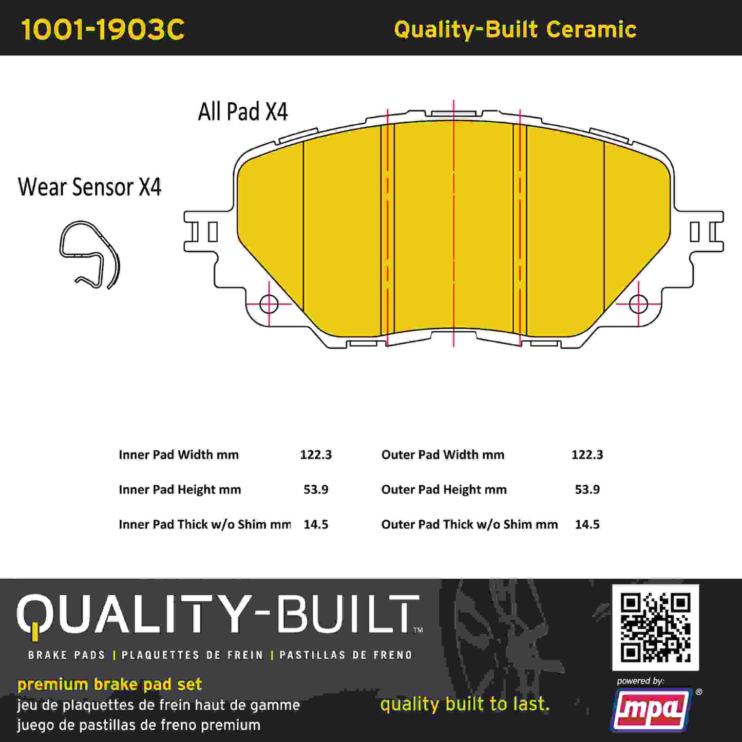 Quality-Built Quality-Built Premium Ceramic Brake Pads 1001-1903C