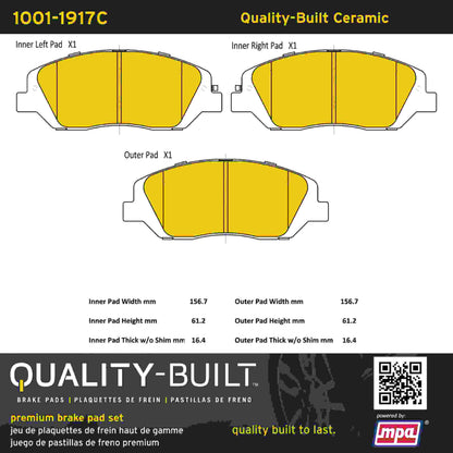 Quality-Built Quality-Built Premium Ceramic Brake Pads 1001-1917C