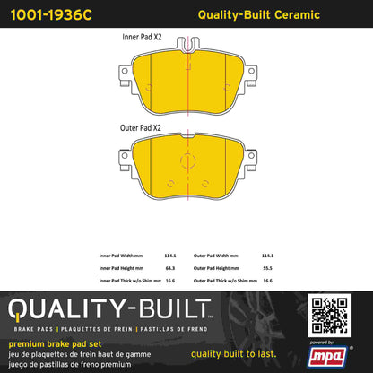 Quality-Built Quality-Built Premium Ceramic Brake Pads 1001-1936C
