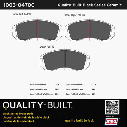 Quality-Built Black Series Ceramic Brake Pads 1003-0470C