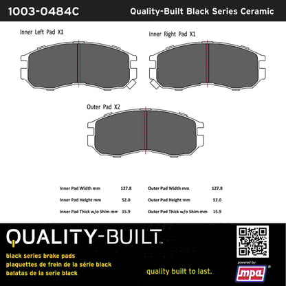 Quality-Built Black Series Ceramic Brake Pads 1003-0484C