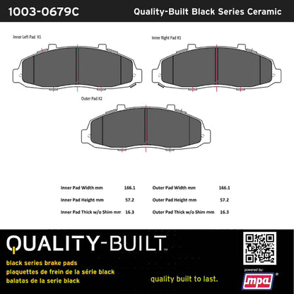Quality-Built Black Series Ceramic Brake Pads 1003-0679C